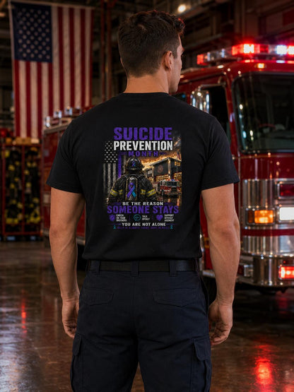 Firefighter Suicide Prevention Month Shirt – Be the Reason Someone Stays, Mental Health Awareness T-Shirt