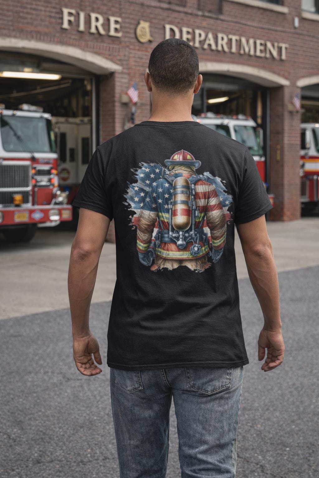 Thin Red Line USA Flag T-Shirt