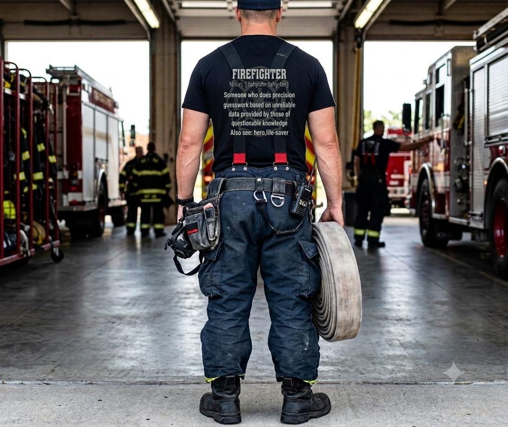 Firefighter Noun Definition Shirt | Funny Firefighter T-Shirt | Firefighter Gift | Fire Department Apparel | First Responder Tee