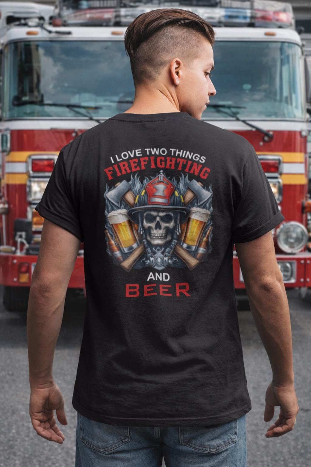 Firefighter i Love Beer T-Shirt