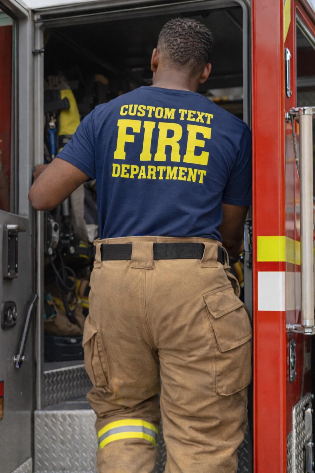Custom Fire Department Duty Shirt | Personalized Firefighter Station T-Shirt