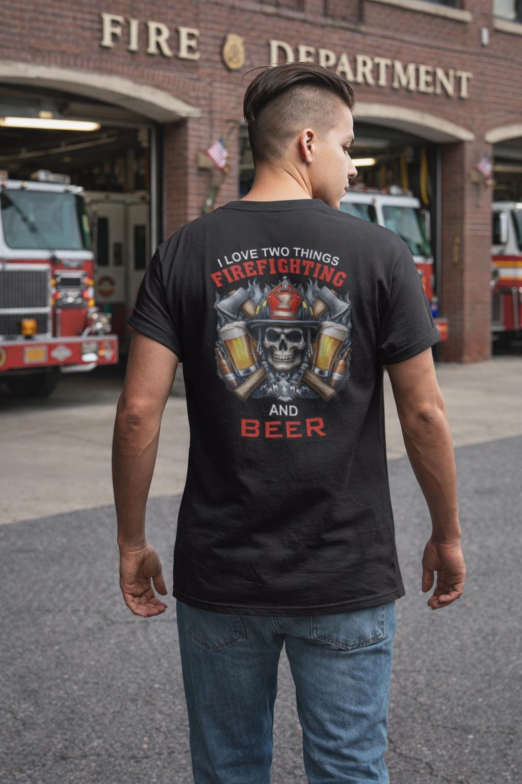 Firefighter i Love Beer T-Shirt