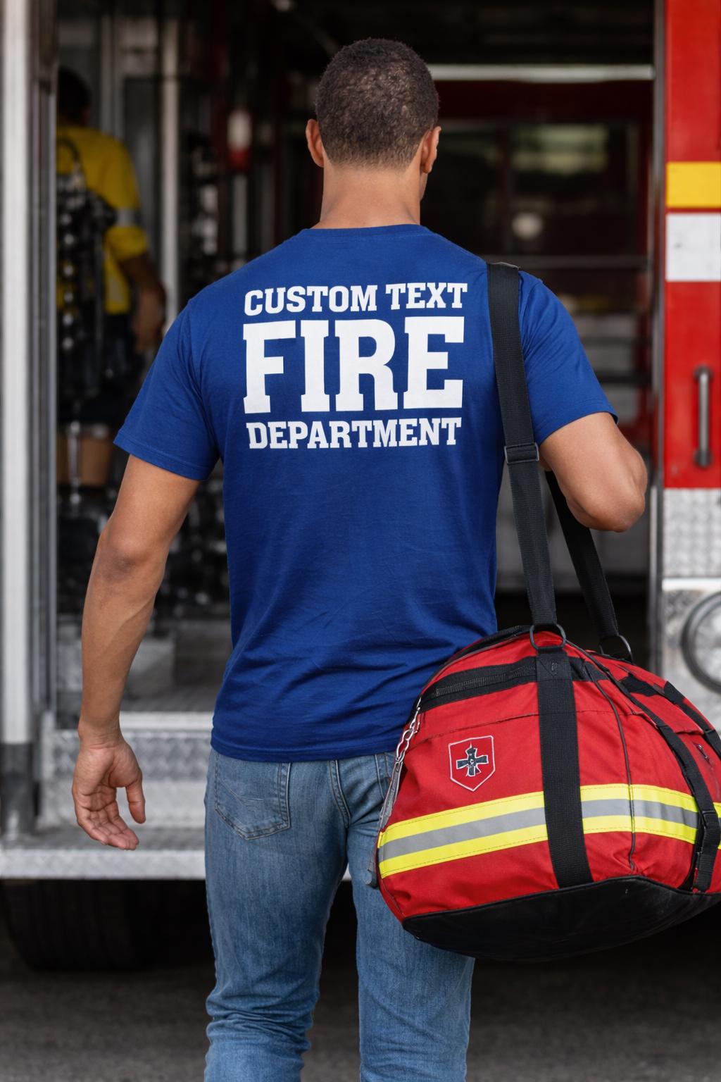 Custom Fire Department Duty Shirt | Personalized Firefighter Station T-Shirt
