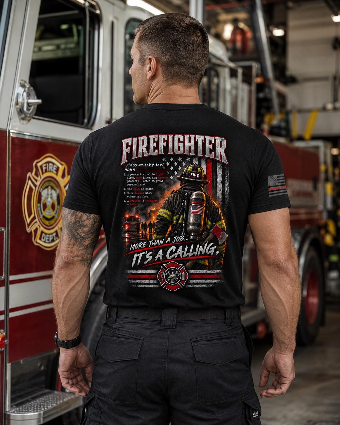 Firefighter Noun Definition Shirt | Funny Firefighter T-Shirt | Firefighter Gift | Fire Department Apparel | First Responder Tee