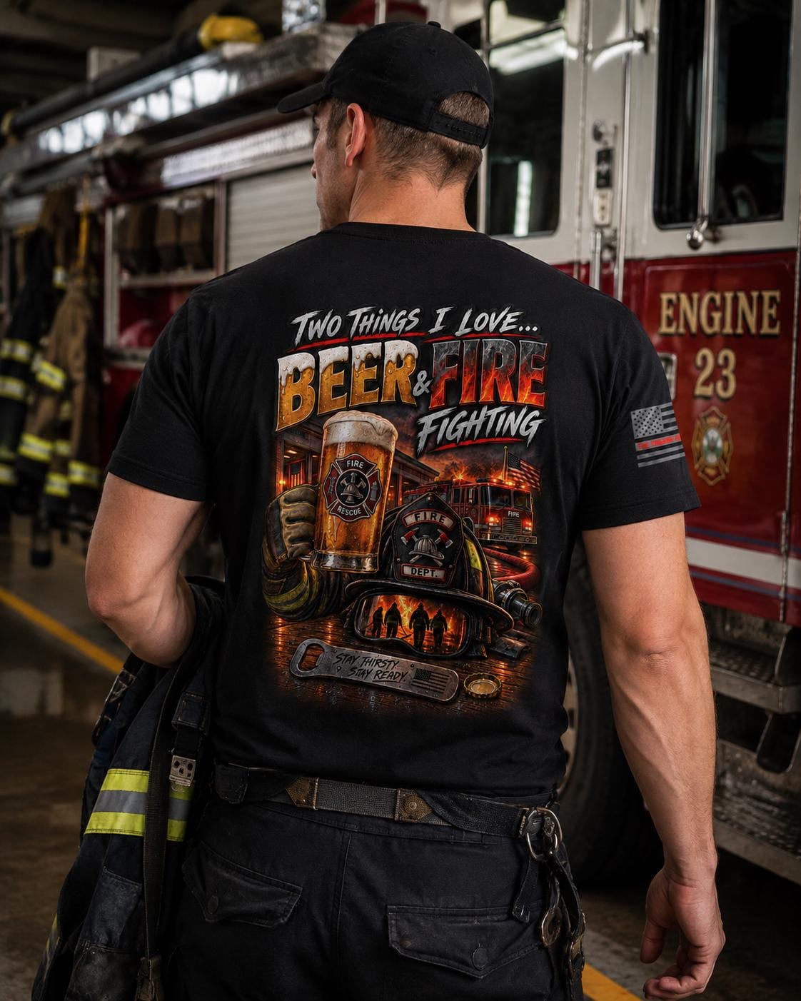 Firefighter i Love Beer T-Shirt
