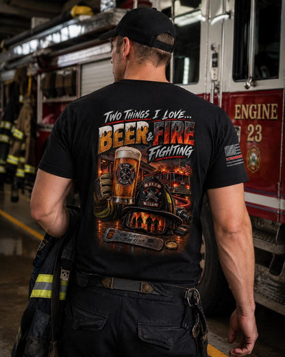 Firefighter i Love Beer T-Shirt