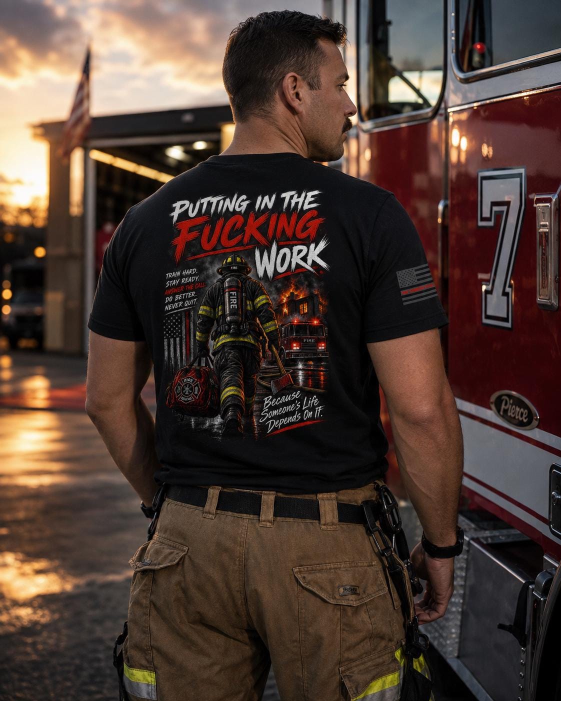 Put in the Fucking Work Firefighter Shirt | Firehouse Motivation Tee | Firefighter Brotherhood T-Shirt | First Responder | Fire Dept Apparel
