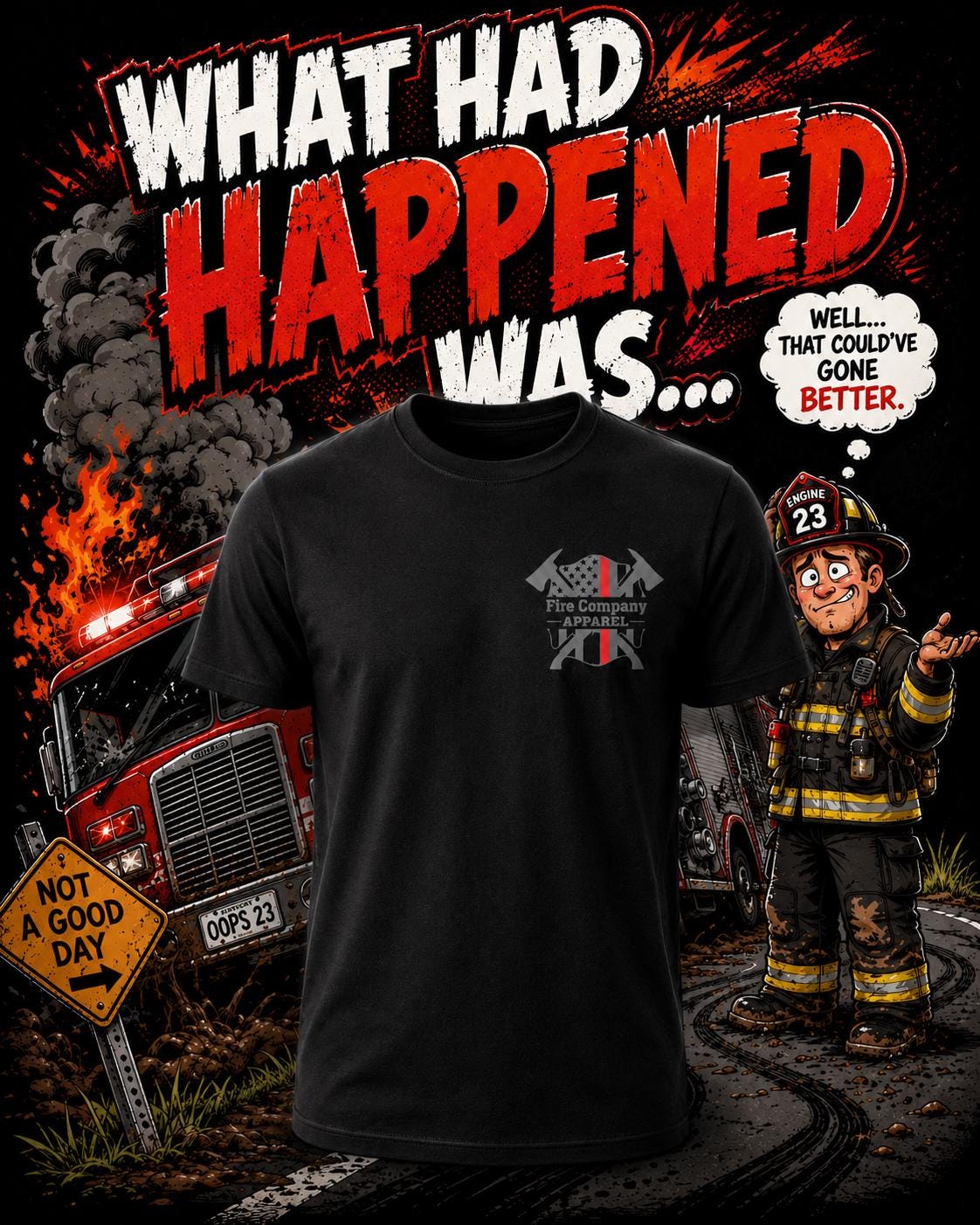 What Had Happened Was Firefighter Shirt, Firehouse Humor Tee