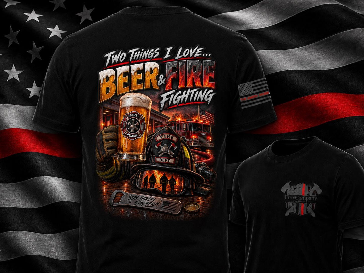 Firefighter i Love Beer T-Shirt