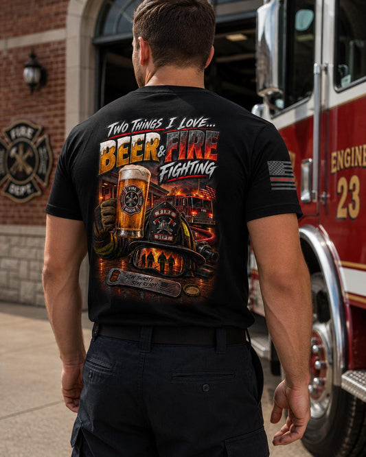 Firefighter i Love Beer T-Shirt