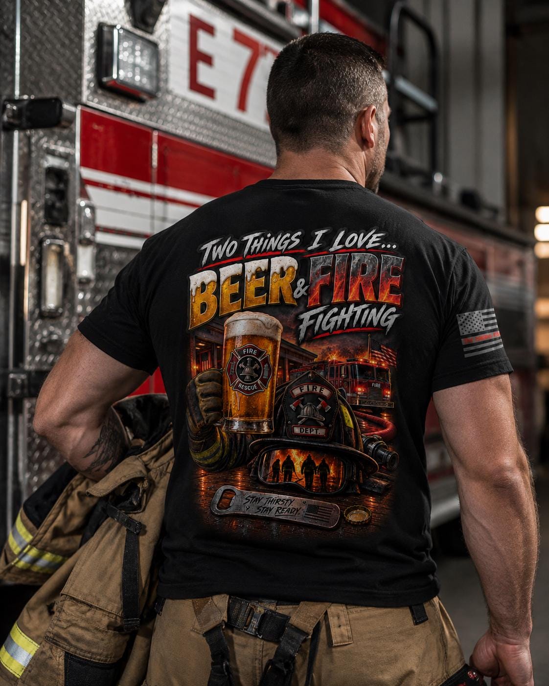 Firefighter i Love Beer T-Shirt