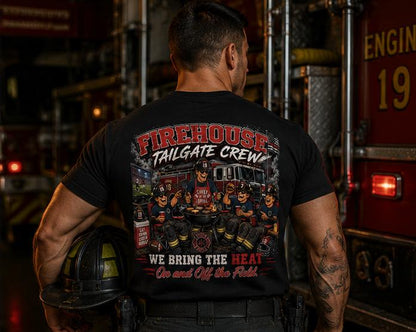 Firefighter Tailgate Crew Shirt | Firehouse BBQ Tee | Game Day Firehouse Shirt