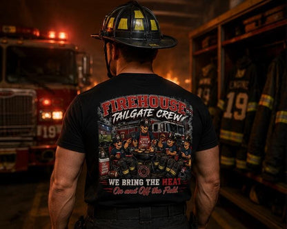 Firefighter Tailgate Crew Shirt | Firehouse BBQ Tee | Game Day Firehouse Shirt