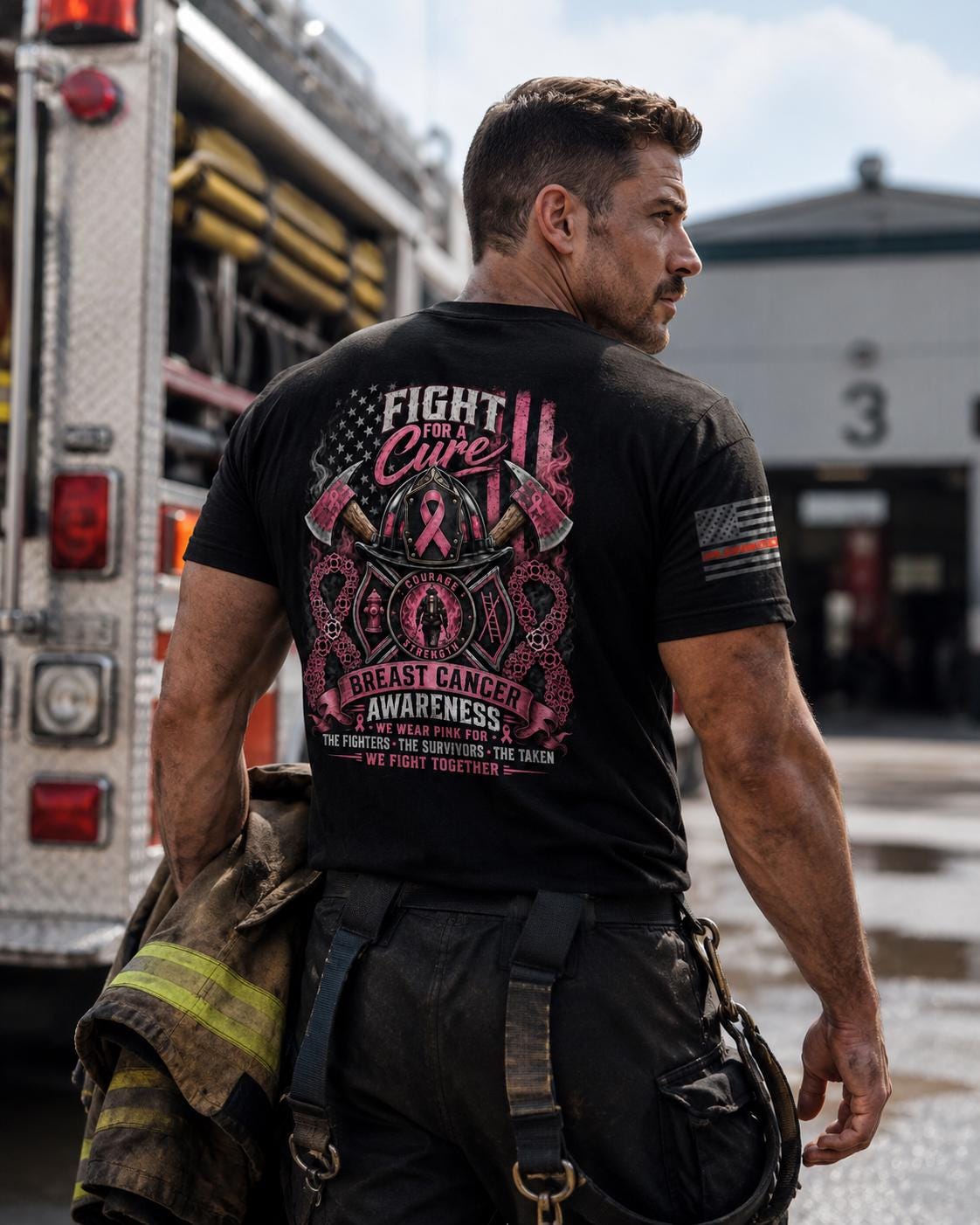 Firefighter Breast Cancer Awareness Shirt